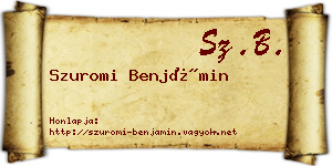 Szuromi Benjámin névjegykártya