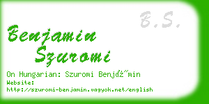 benjamin szuromi business card